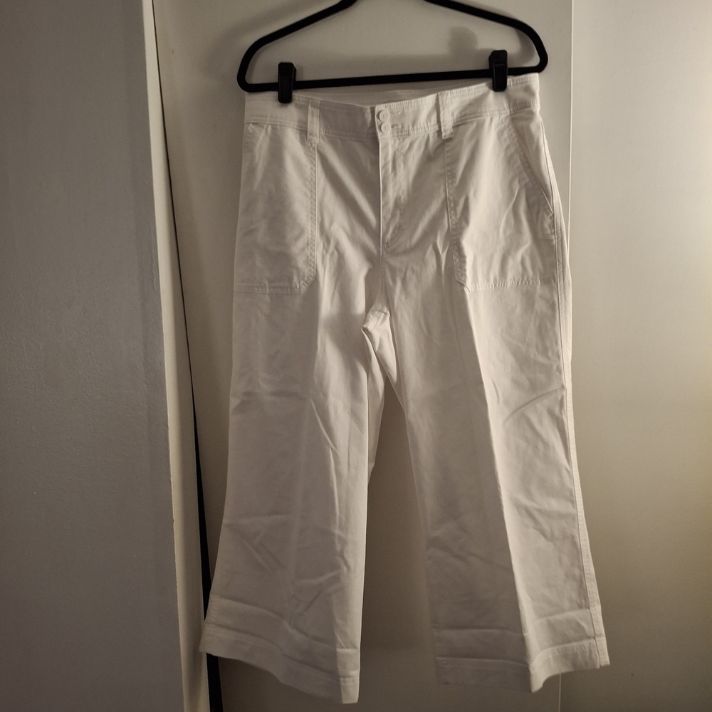 Chaps Women's White Wide Leg Trousers